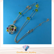 Хорошее качество и горячие продажи ювелирных изделий Цвет CZ Ожерелье Стерлингового серебра ювелирные изделия N6779